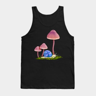 Whimsical Snail and Mushrooms Tank Top